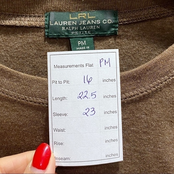 Ralph lauren brown elbow patch shoulder zip top - Picture 11 of 12